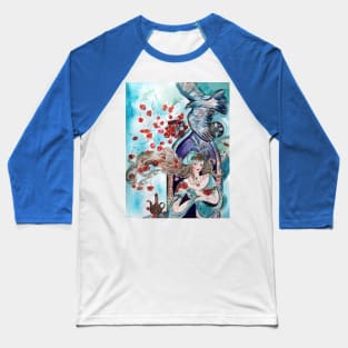 ORIENTAL FAIRY TALE ,PRINCESS ,RED ROSES AND FLYING HAWK Baseball T-Shirt